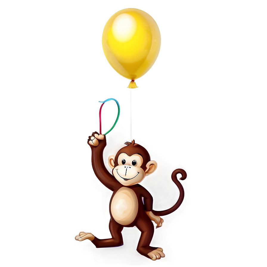 Monkey With Balloon Png Twp18