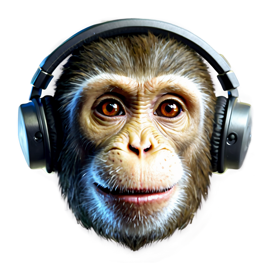 Monkey With Headphones Png 92