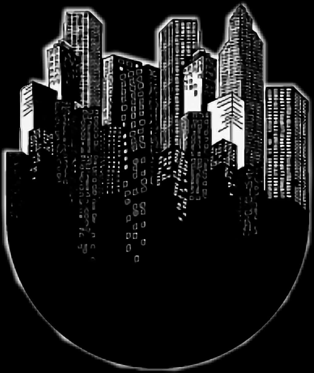 Monochrome Cityscape Silhouette