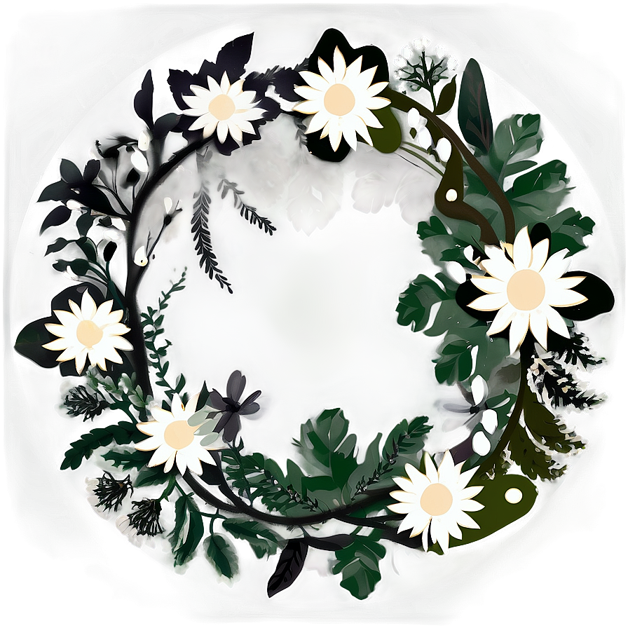 Monochrome Flower Circle Png Vpy95