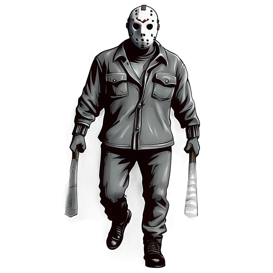 Monochrome Jason Voorhees Png 05242024