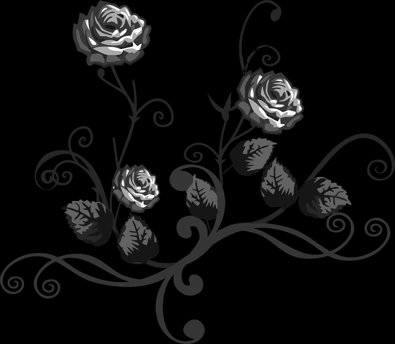 Monochrome Rose Vector Art