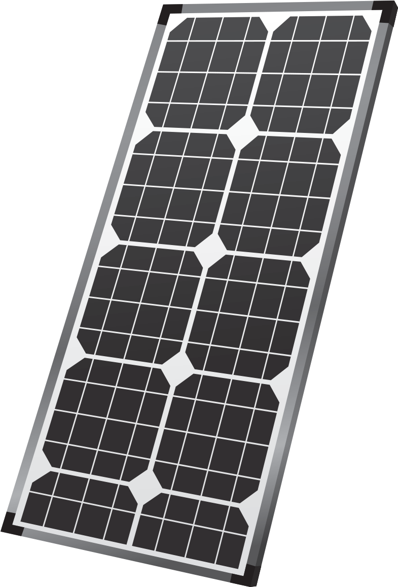 Monocrystalline Solar Panel Illustration