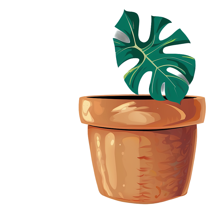 Monstera In Pot Drawing Png Abn19