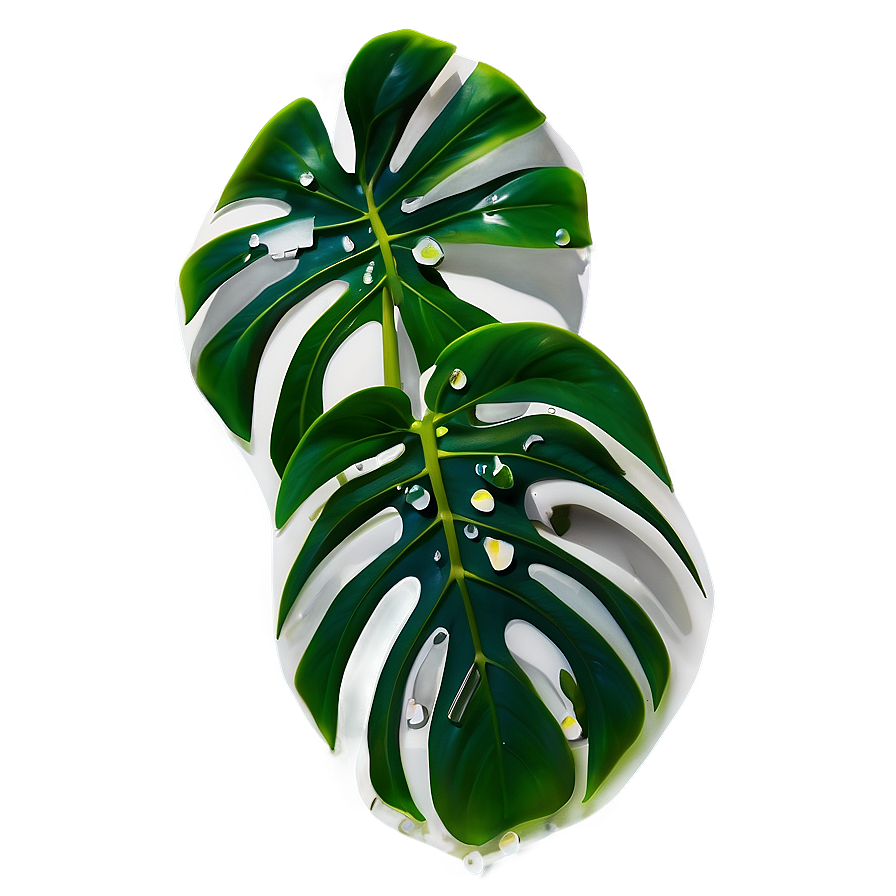 Monstera Plant With Droplets Png Ubr