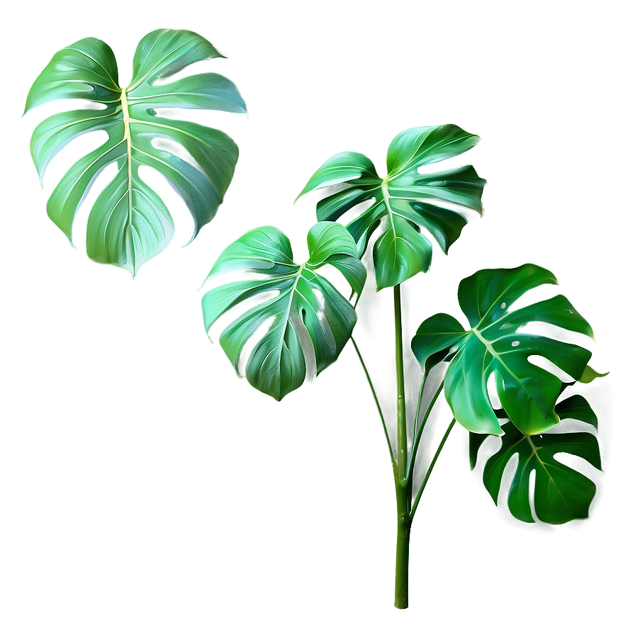 Monstera Plant With Textured Background Png 58