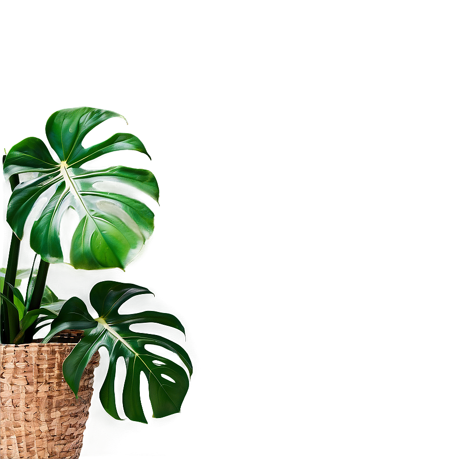 Monstera Plant With Textured Background Png Fvf76