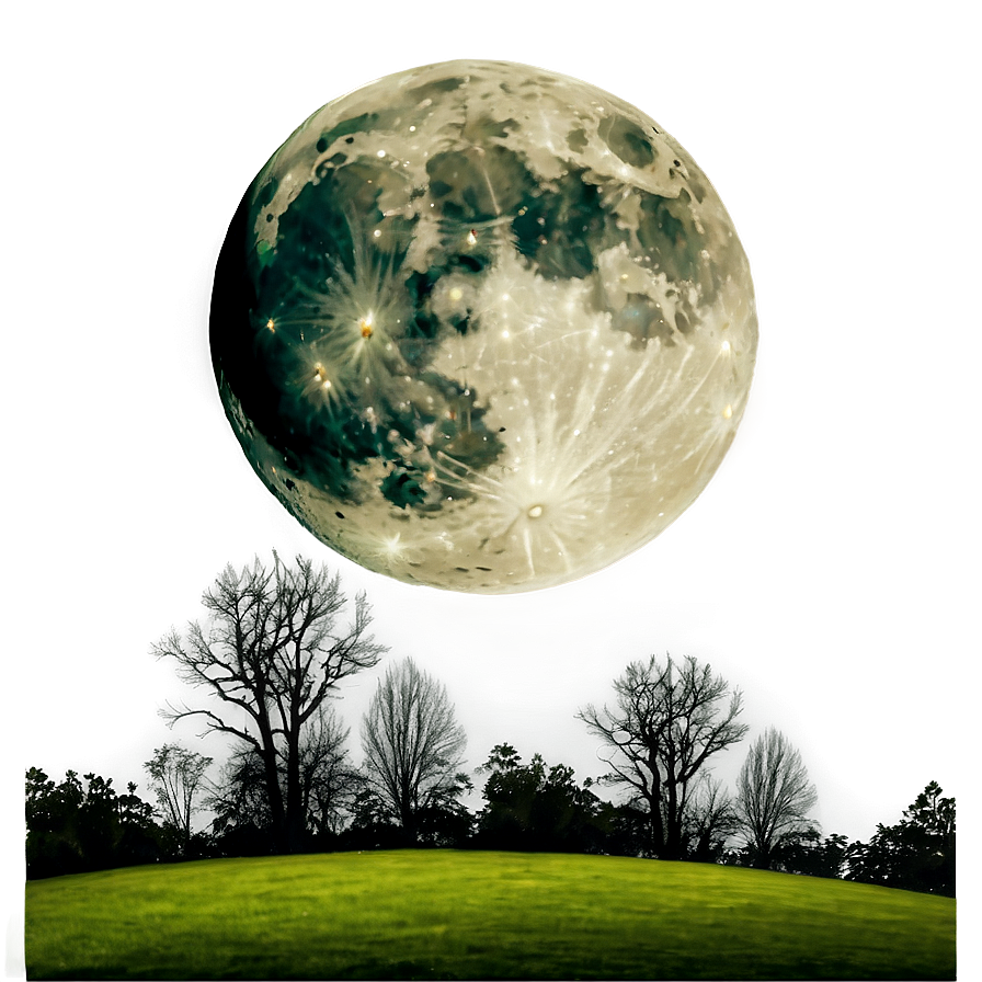 Moon And Night Landscape Transparent Png Ffv71