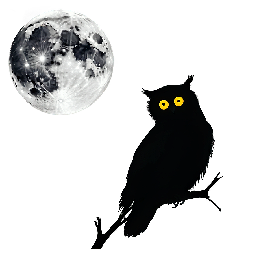 Moon And Owl Silhouette Png 67