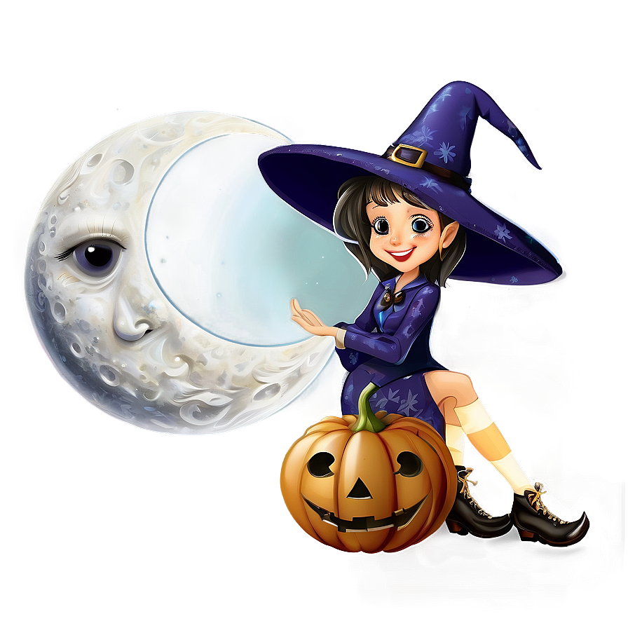 Moon And Witch Transparent Png 05252024