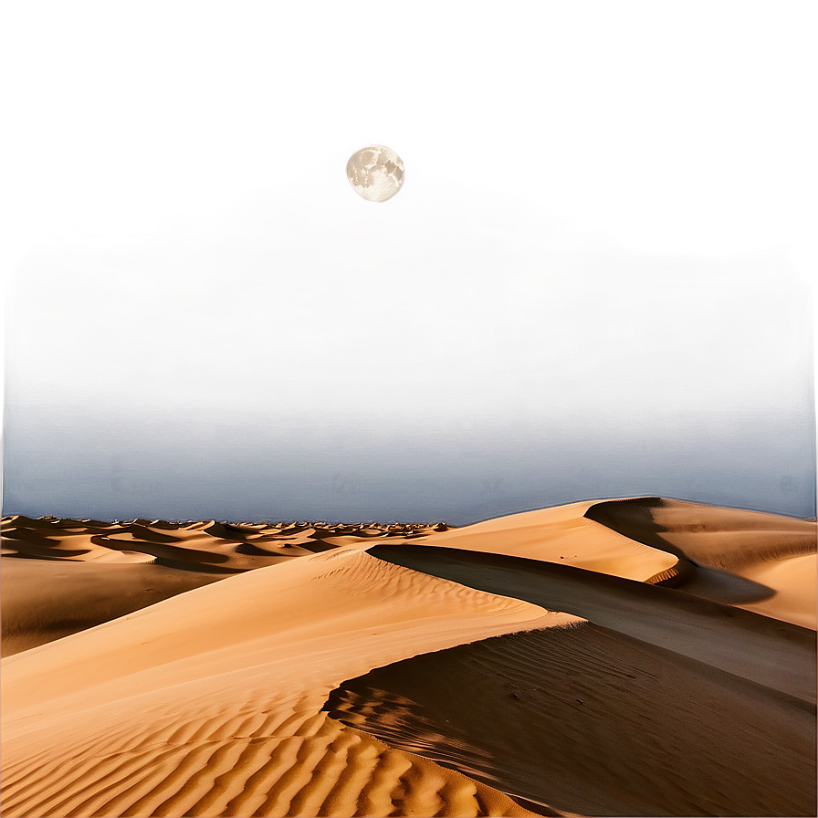 Moon Over Desert Dunes Png Etv94