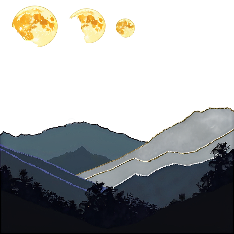 Moon Over Mountains Png 90