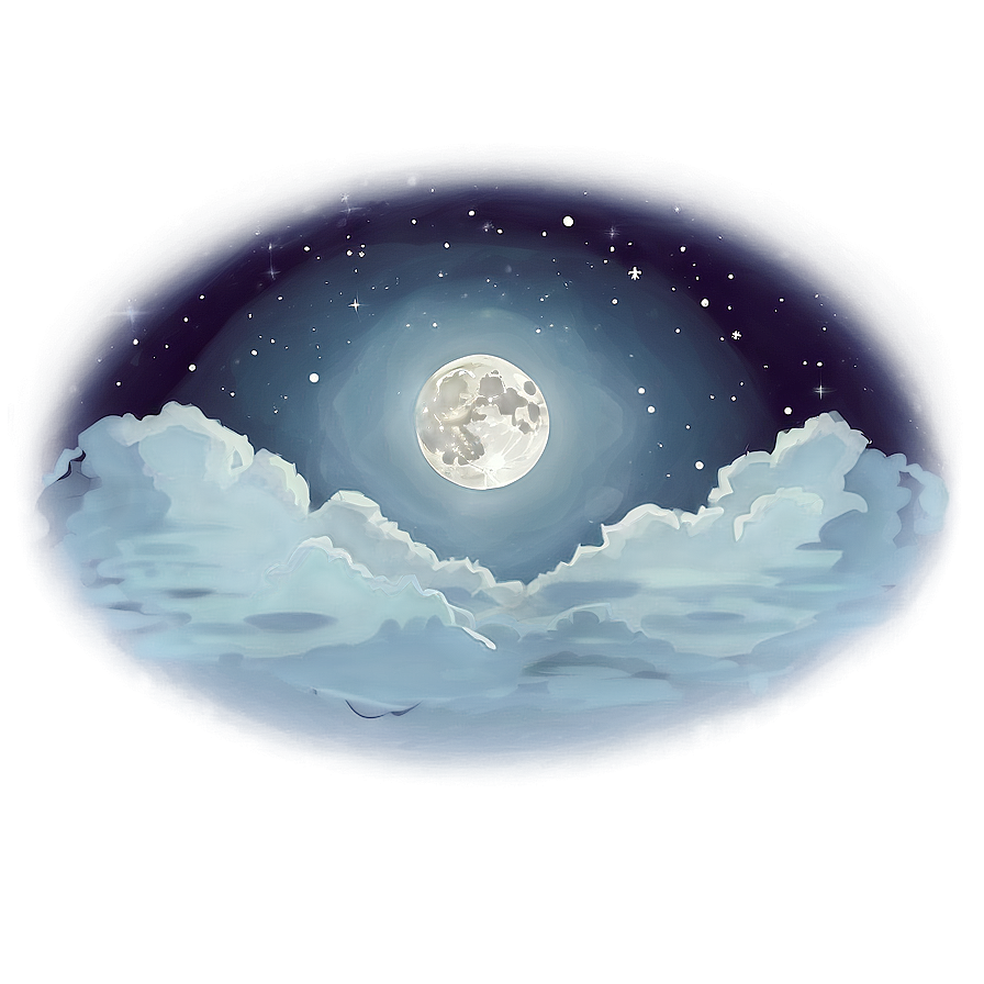 Moonlit Cloudy Night Png 06252024