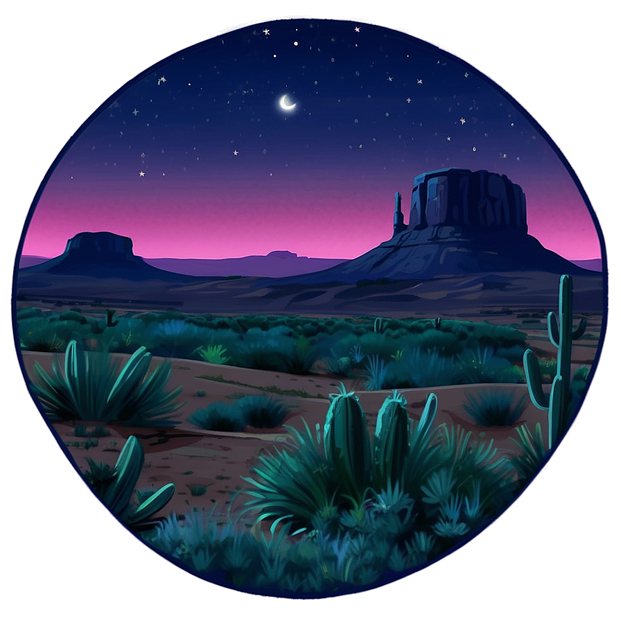 Moonlit Mesa Night Png 56