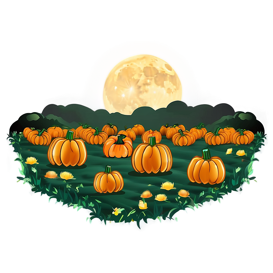 Moonlit Pumpkin Patch Field Png 42