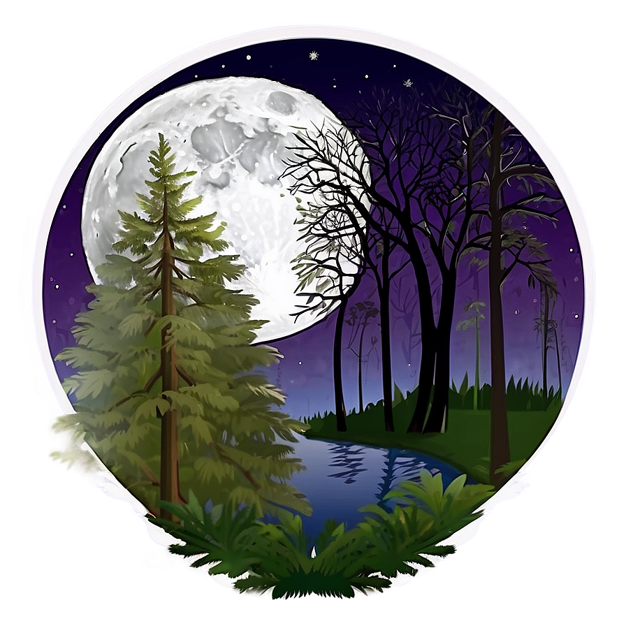 Moonlit Woods Scene Png Ldl