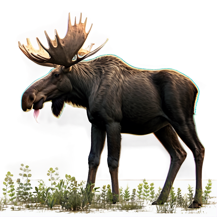 Moose And Forest Birds Png Ujq