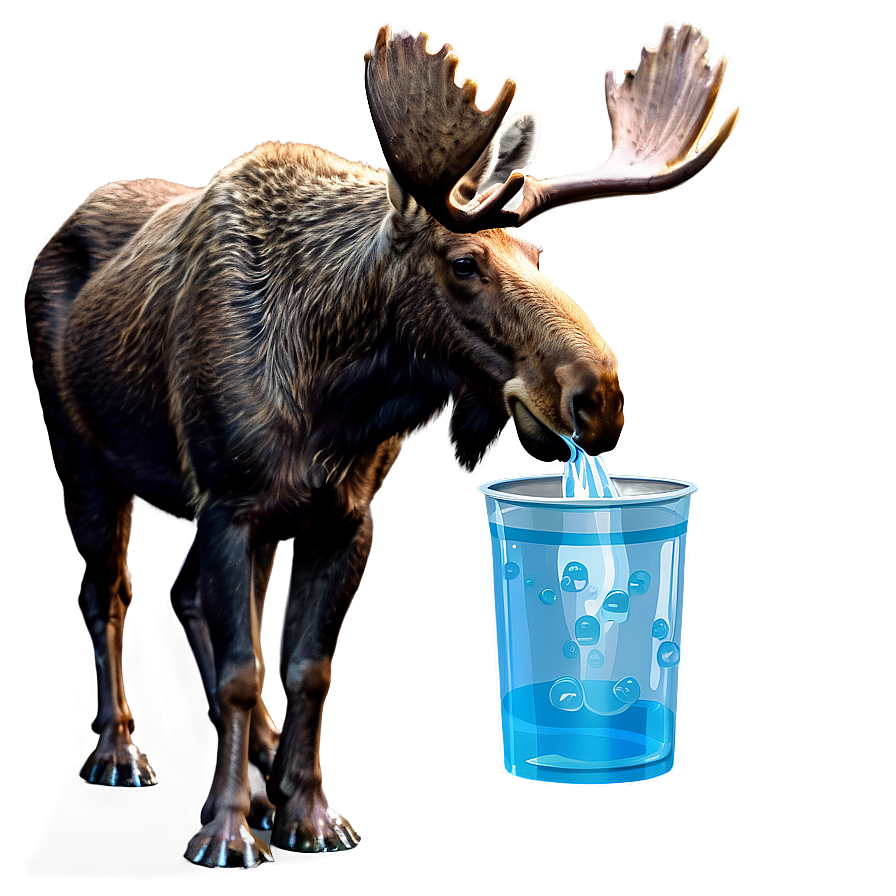 Moose Drinking Water Png 89