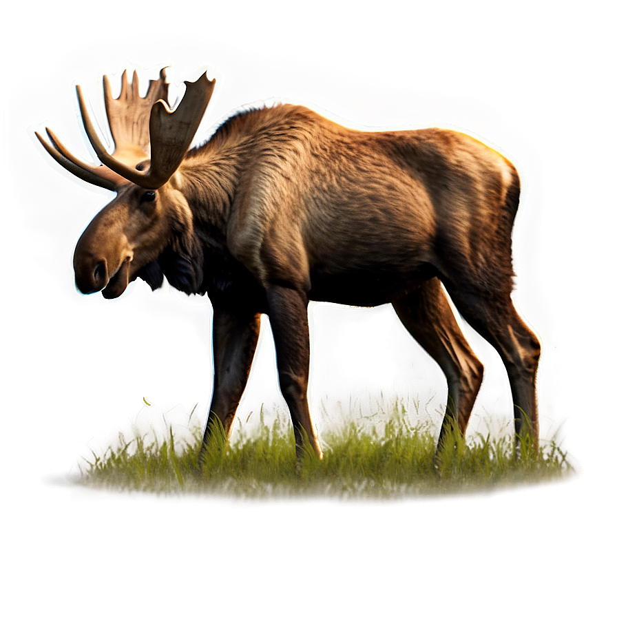 Moose Grazing Scenery Png Syo13