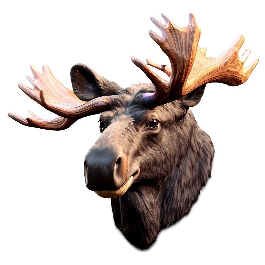 Moose Head In Wilderness Scene Png Utv31