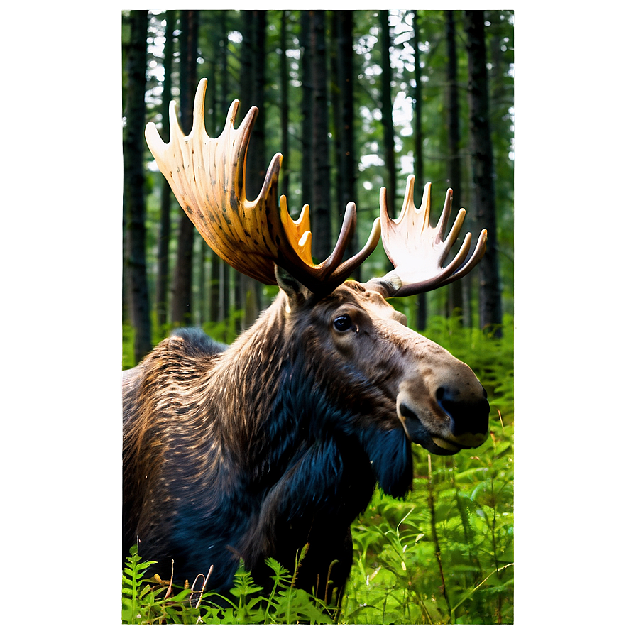 Moose Head With Forest Background Png Jrx74