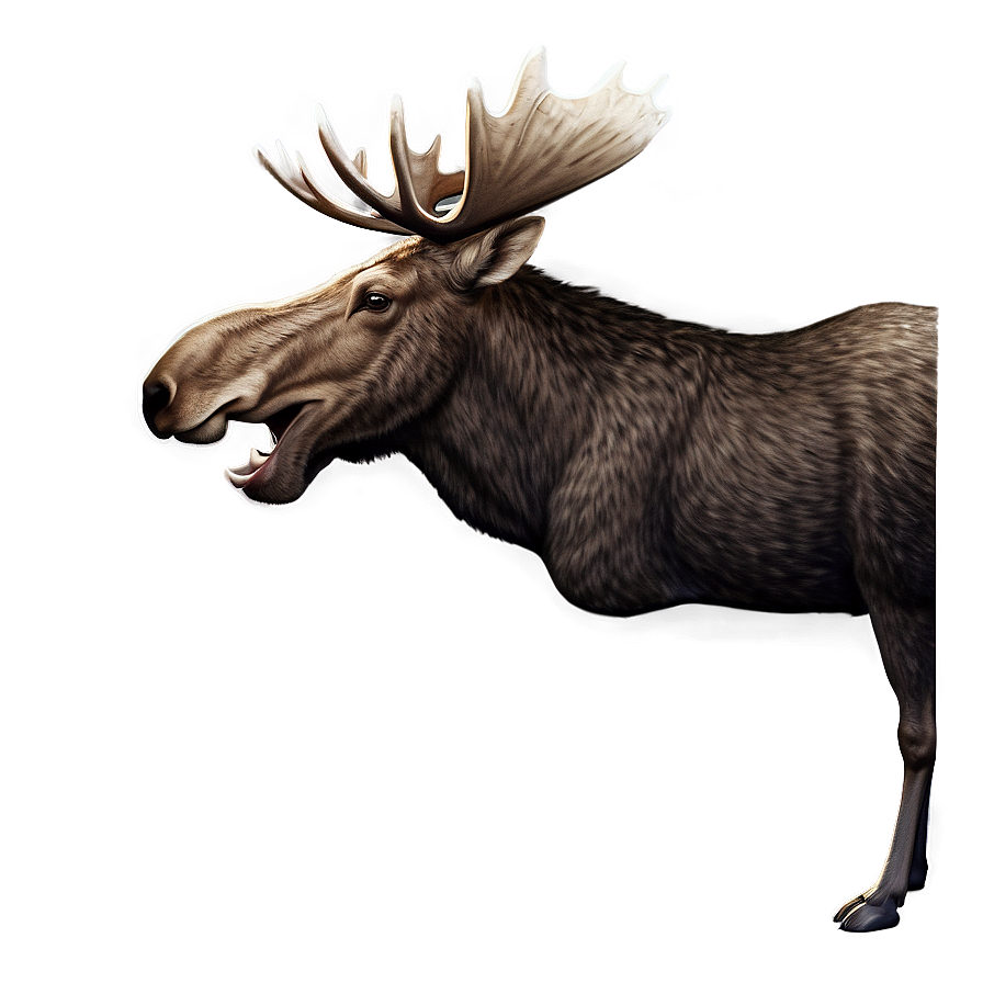 Moose Head With Text Banner Png Obj