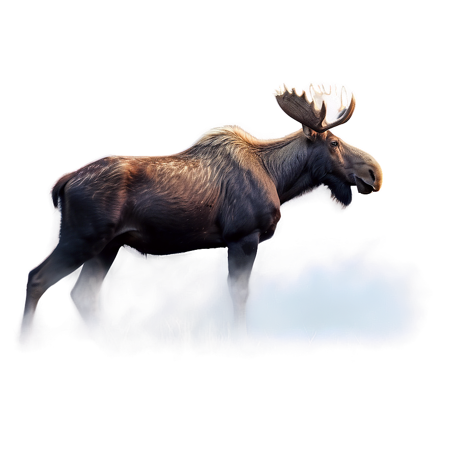 Moose In Thick Fog Png 05242024