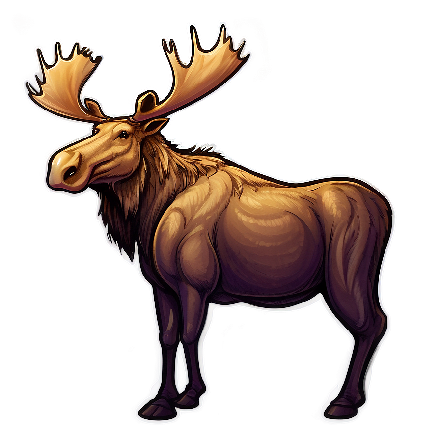 Moose Sketch Art Png 41