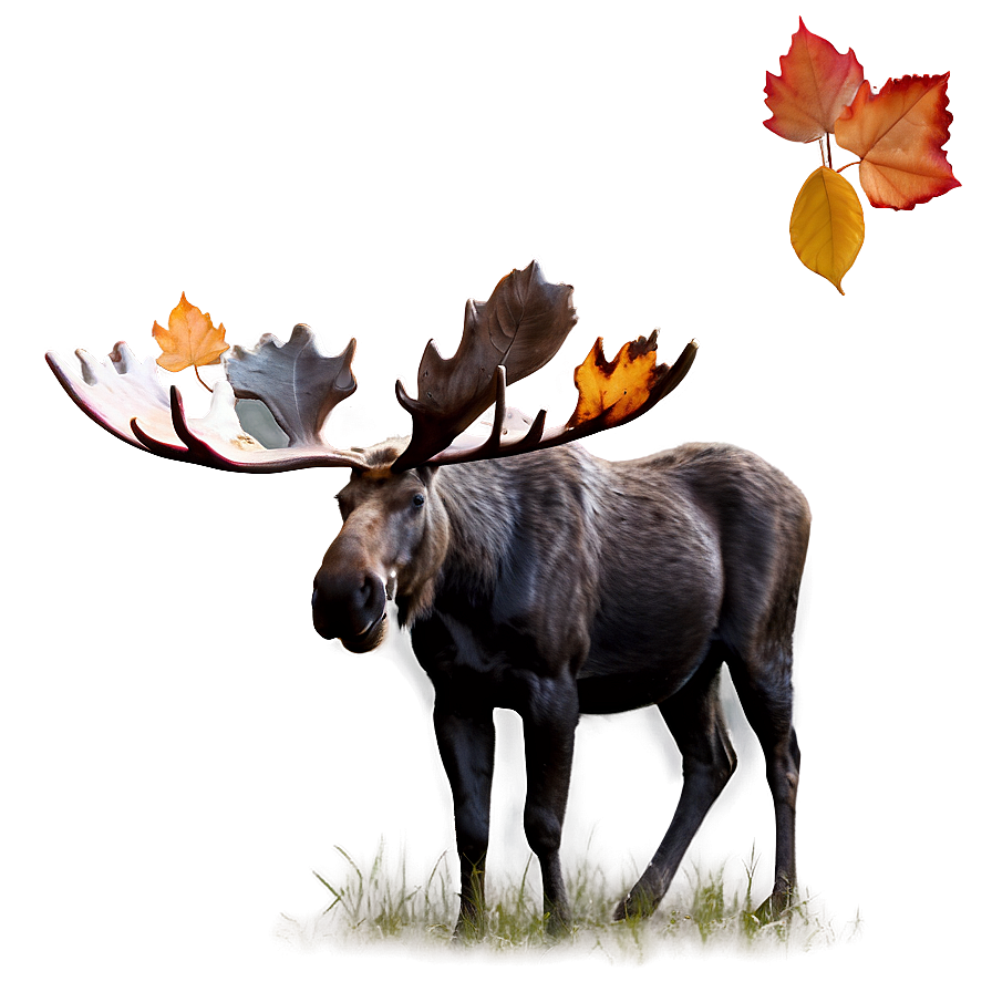 Moose With Autumn Background Png Obj45