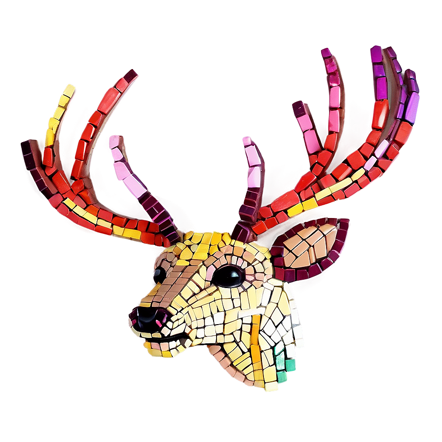 Mosaic Deer Head Pattern Png 06212024