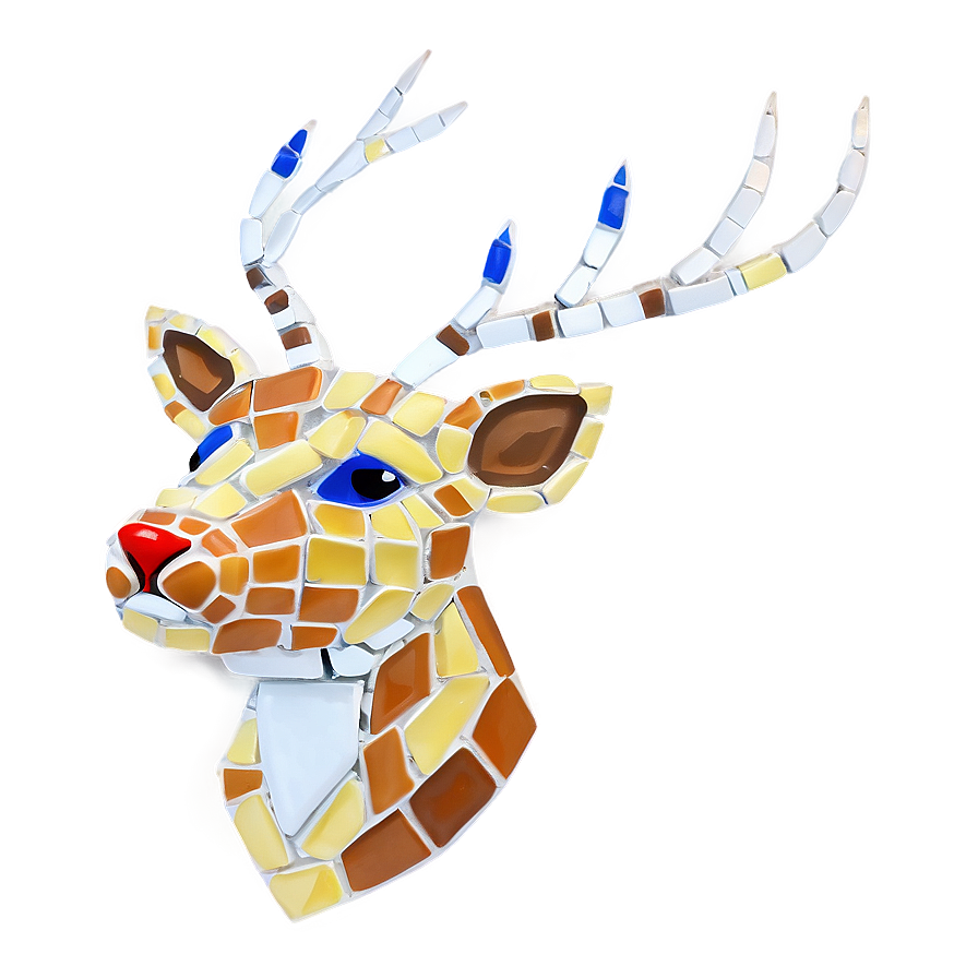 Mosaic Deer Head Pattern Png Sjk