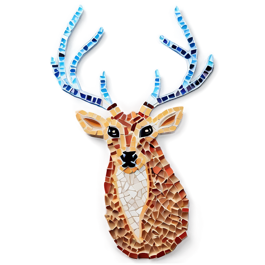 Mosaic Deer Head Pattern Png Ydy