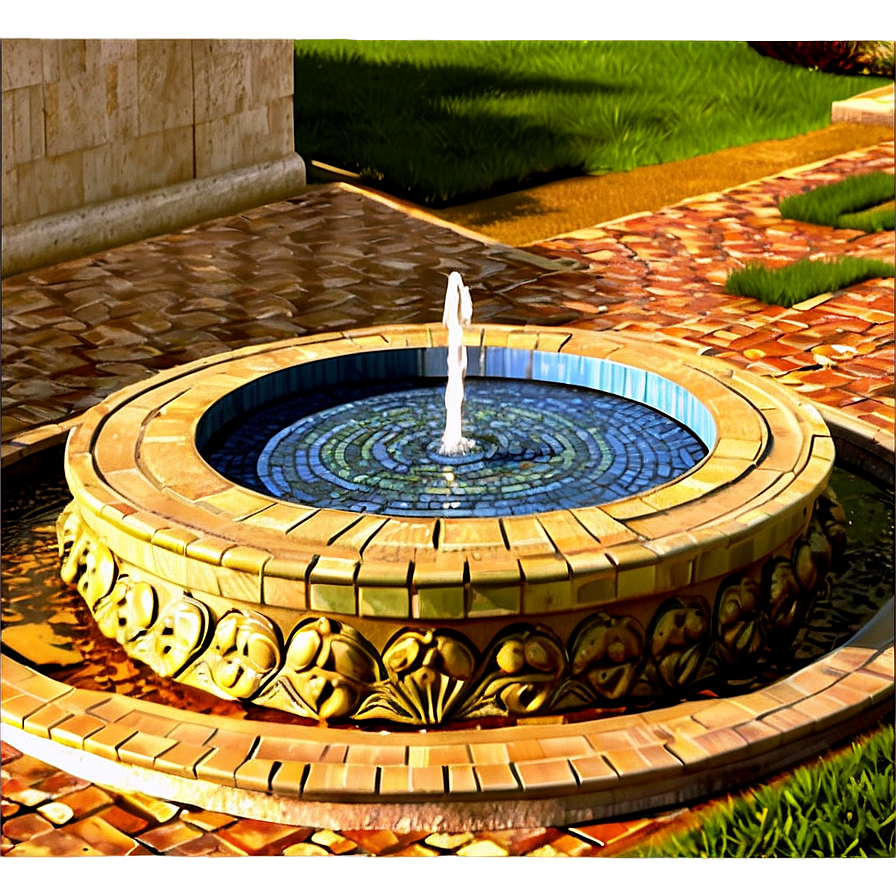 Mosaic Tile Fountain Png 33