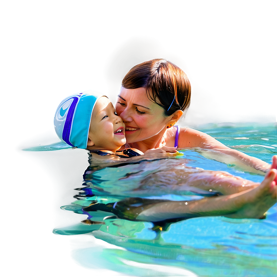 Mother And Baby Swimming Png Dtf25