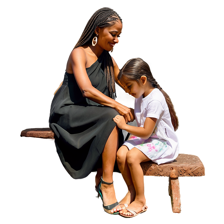 Mother Braiding Daughter's Hair Png 06252024