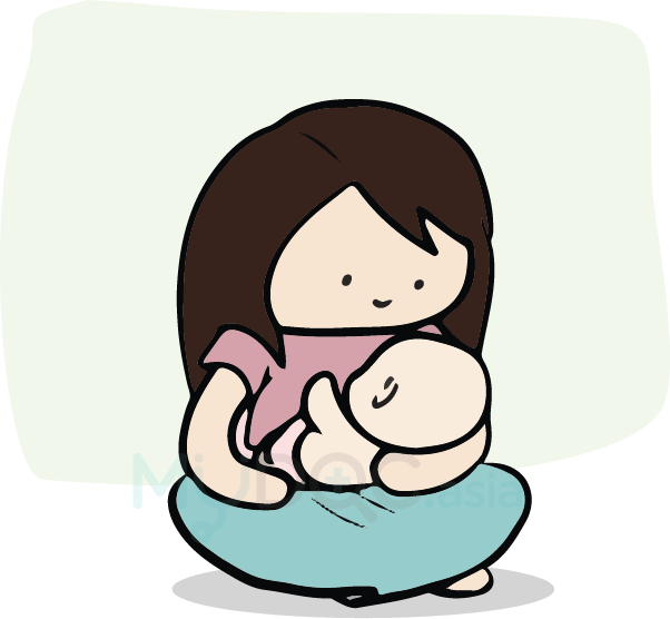 Mother Child Breastfeeding Cartoon