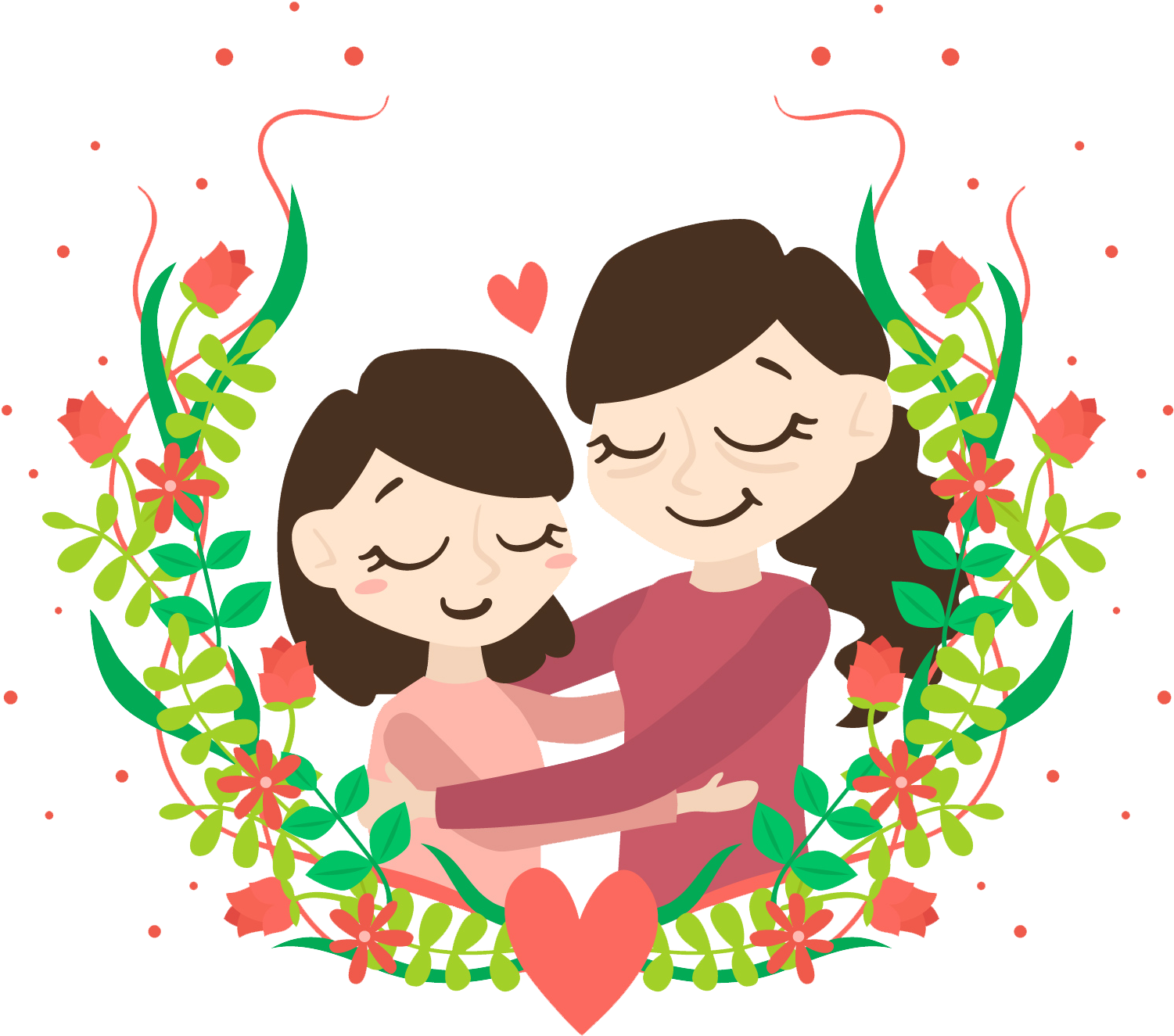 Mother Daughter Love Illustration