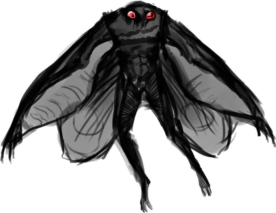 Mothman Cryptid Illustration