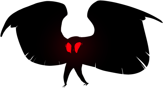 Mothman Silhouettewith Red Eyes