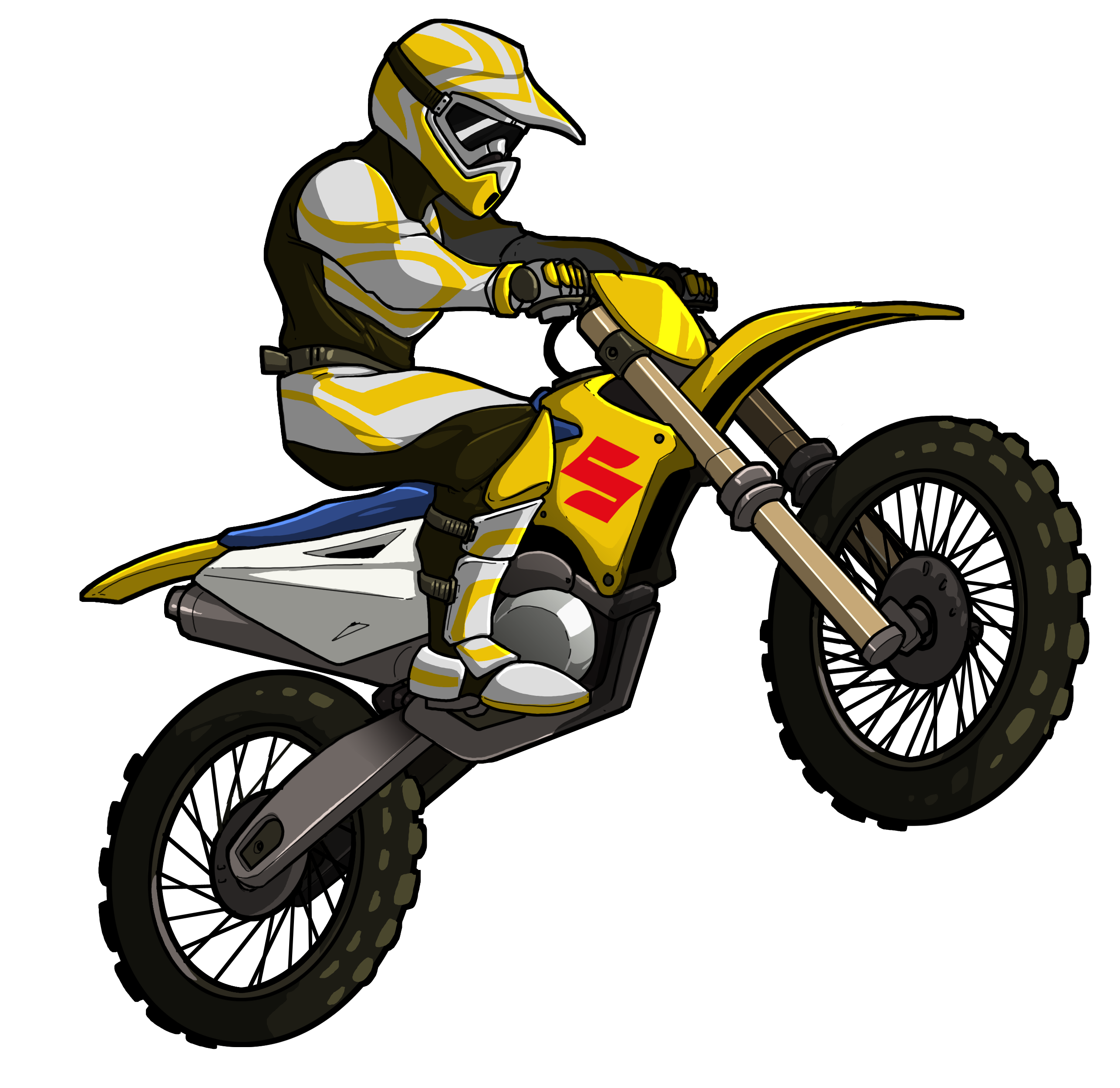 Motocross Rider Vector Illustration