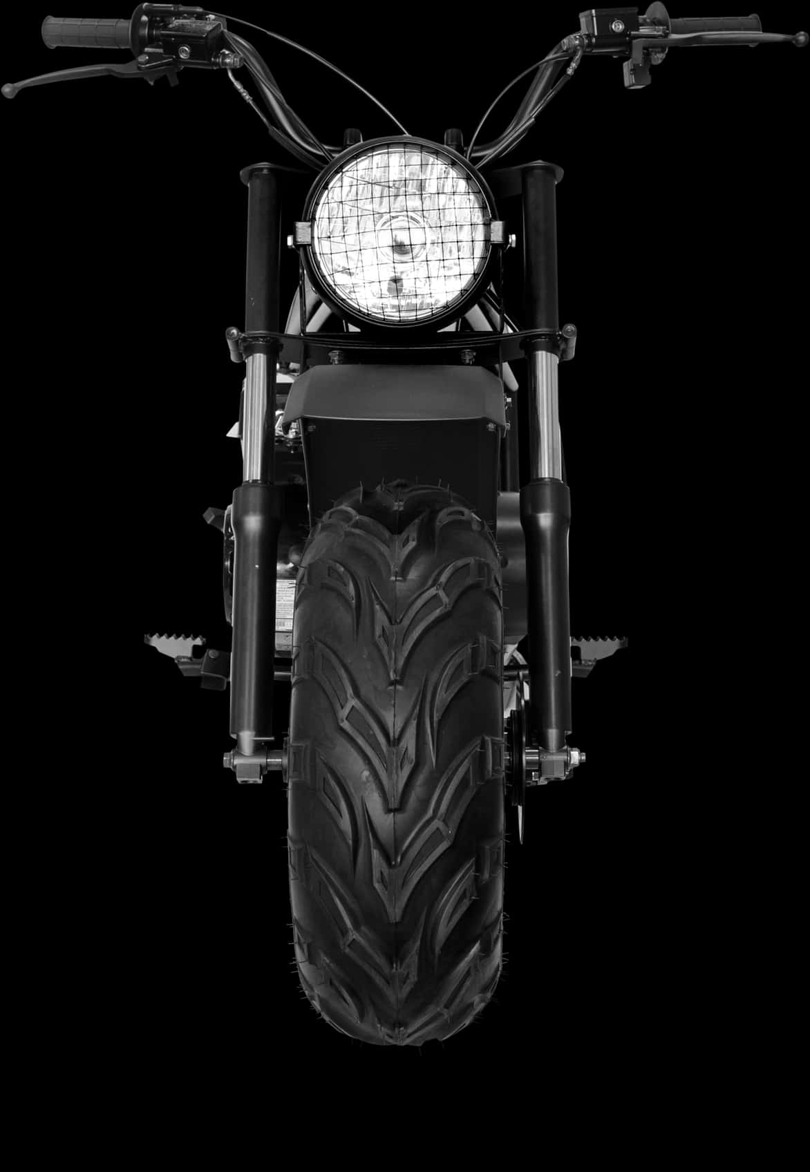 Motorcycle Front View Blackand White