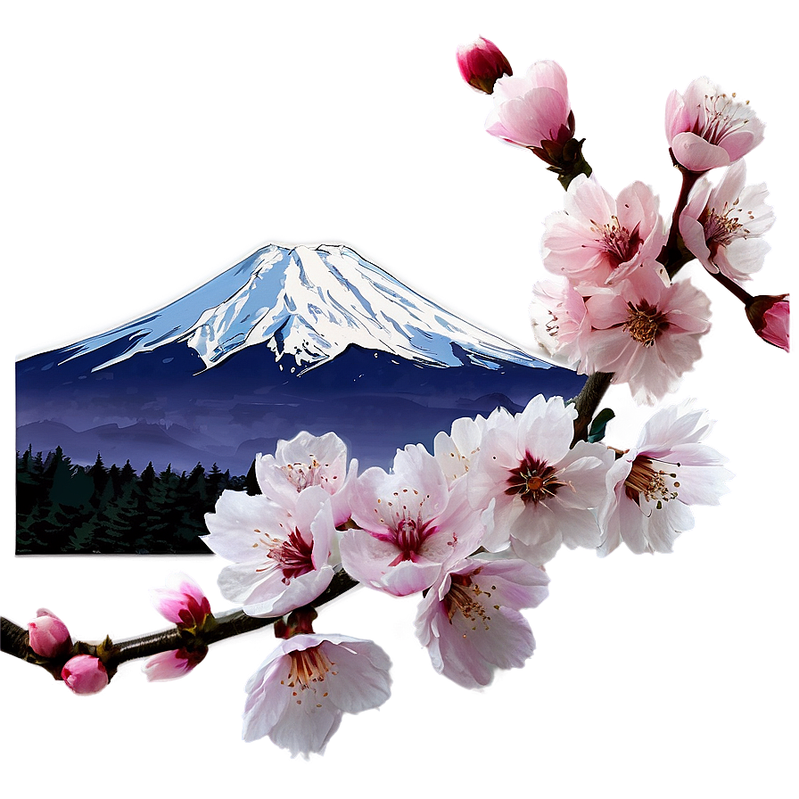 Mount Fuji Cherry Blossom Png 06242024