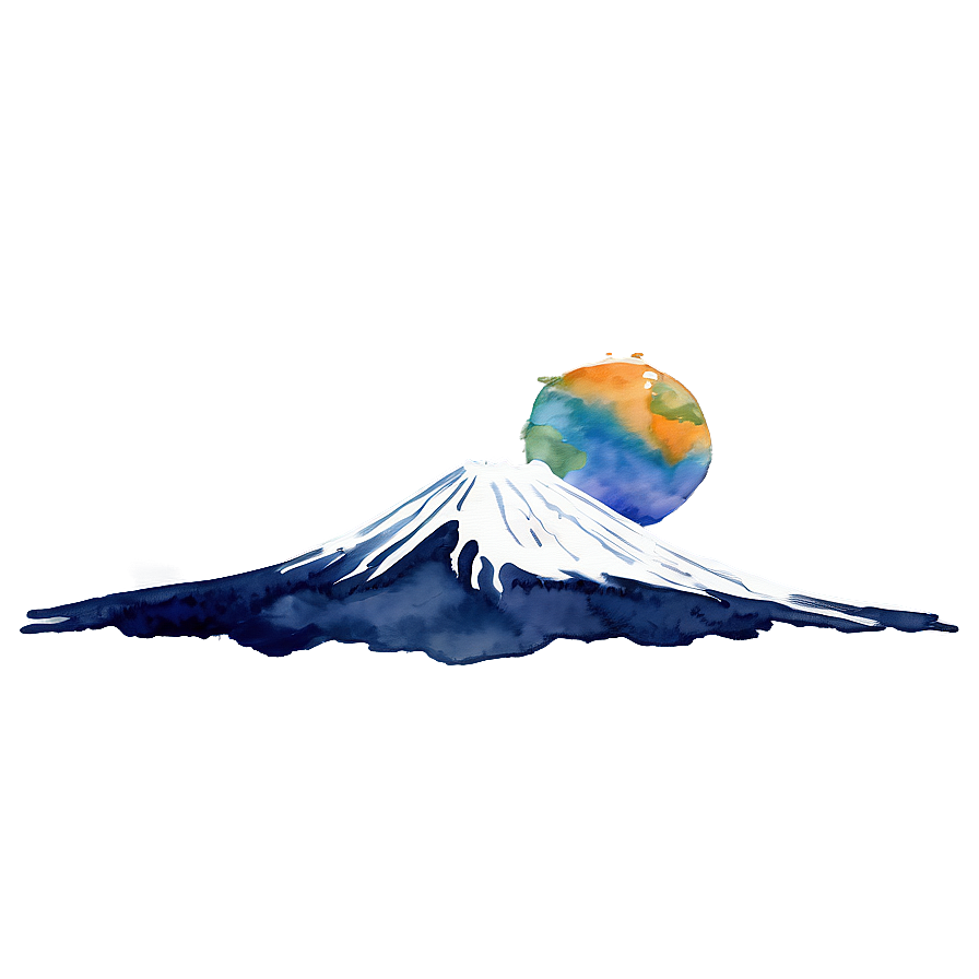 Mount Fuji Watercolor Png 06242024