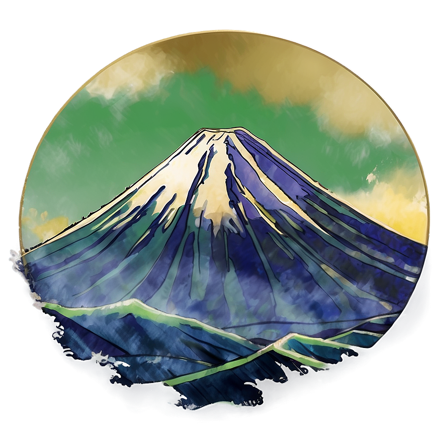 Mount Fuji Watercolor Png 28