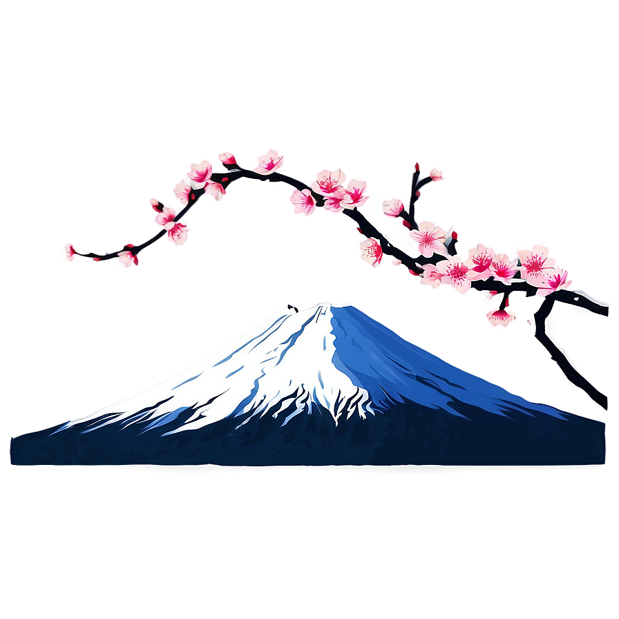 Mount Fuji With Sakura Frame Png 06242024