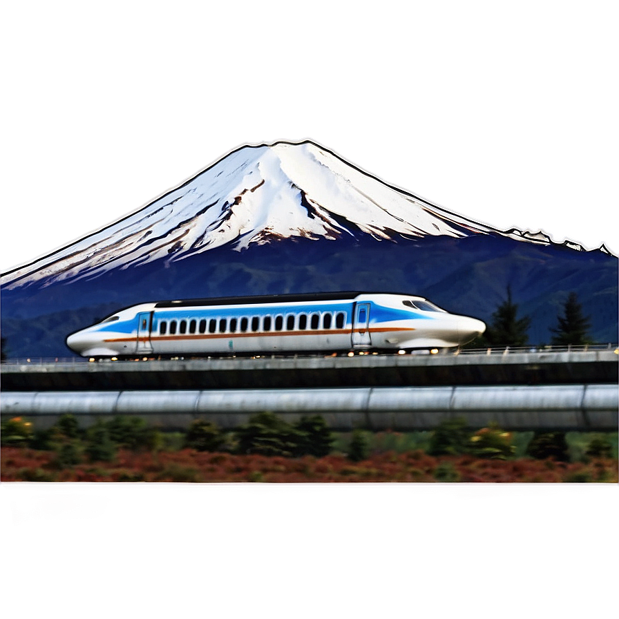 Mount Fuji With Shinkansen Png Lmt