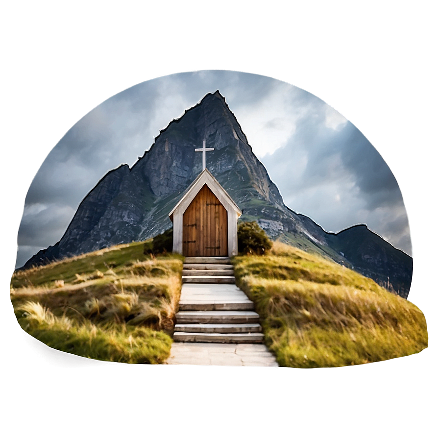 Mountain Chapel Landscape Png Dgd35