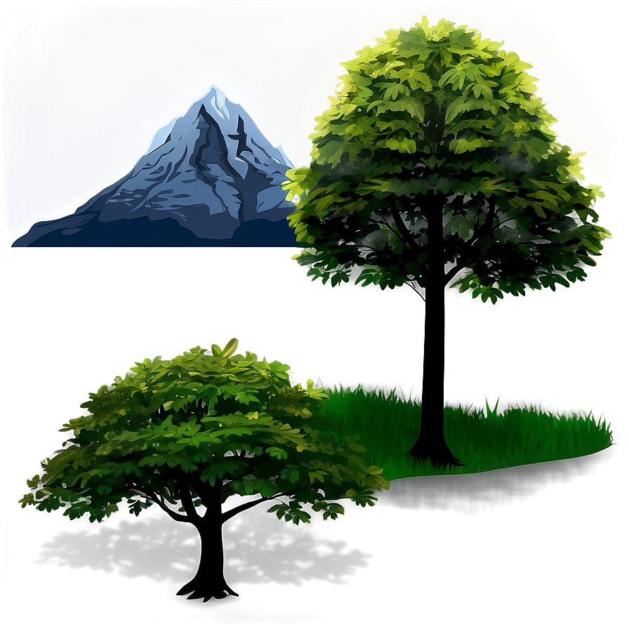 Mountain Tree Shadow Png 68