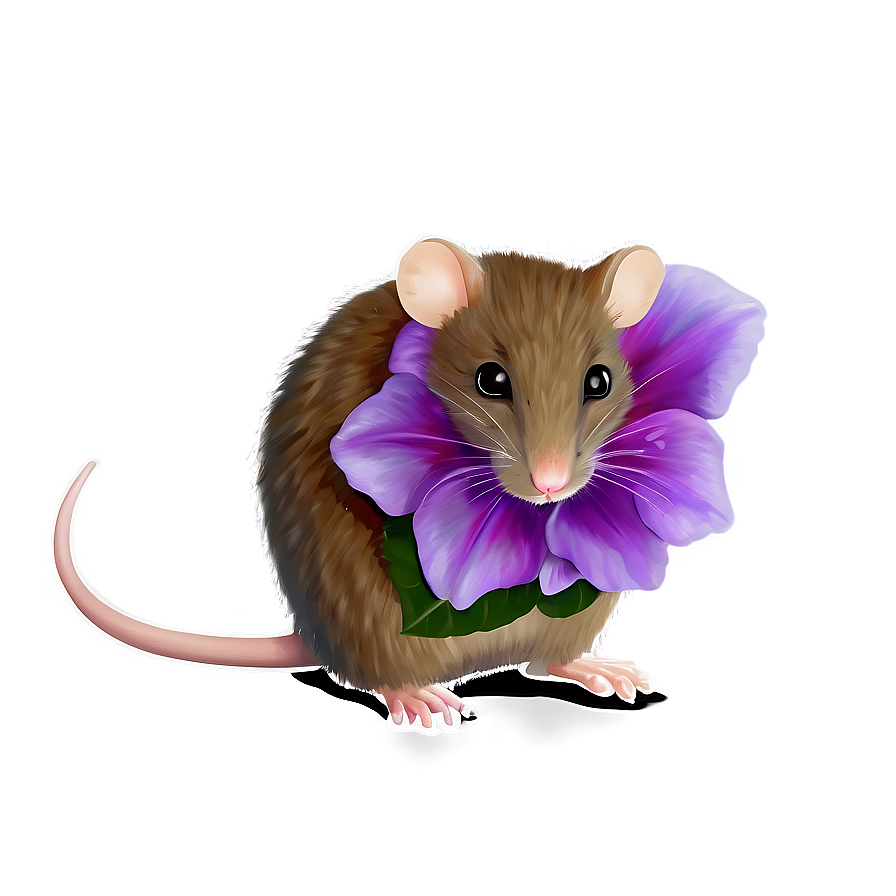 Mouse With Flower Png Hoq