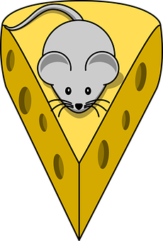 Mouseon Cheese Wedge Illustration